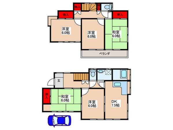 上鷺宮４丁目貸家の物件間取画像